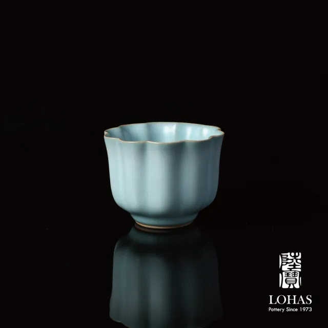 【LohasPottery 陸寶】宋式八雅杯-雅荷映日/梅香如故/清蓮香遠/芳華綻放 汝窯天青色(宋代美學)