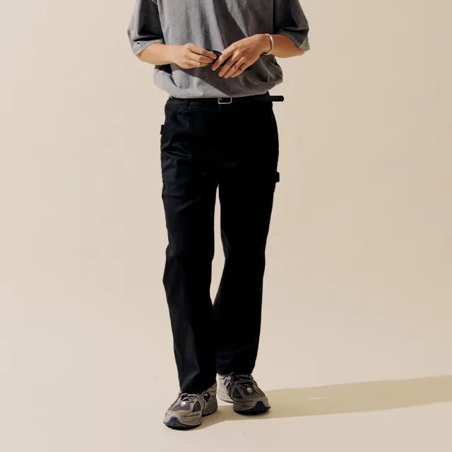 【plain-me】男女款 吸濕排汗直筒畫家長褲 PLN1803-232(黑 灰 卡其 寬褲 褲子 長褲 休閒褲)