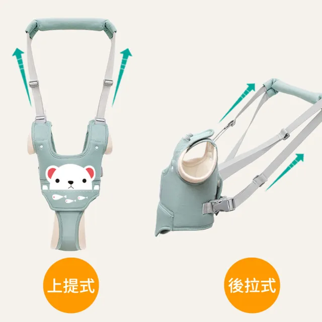 【aiebao】嬰兒學步帶 防摔學走路牽引帶 寶寶護腰學步神器 可調節透氣兩用學步帶（0-3歲適用）