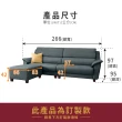 【ASSARI】艾恩L型貓抓皮獨立筒沙發(四人座+83x66cm腳椅)