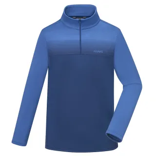 【ATUNAS 歐都納】男款SOLAR-FLEECE立領保暖拉鍊衫(A1PS2425M深藍/MICRO刷毛/中層衣/登山旅遊)