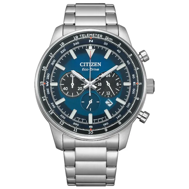 【CITIZEN 星辰】Chronograph 飛行風格三眼計時光動能男錶/44mm(CA4500-91L)