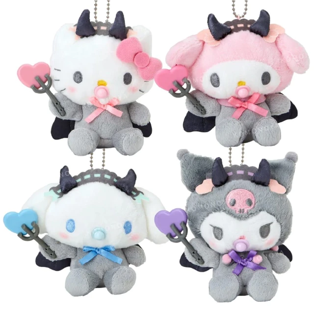 小禮堂 Sanrio 三麗鷗 絨毛玩偶吊飾 - 善惡寶貝 惡魔 Kitty 大耳狗 酷洛米(平輸品)