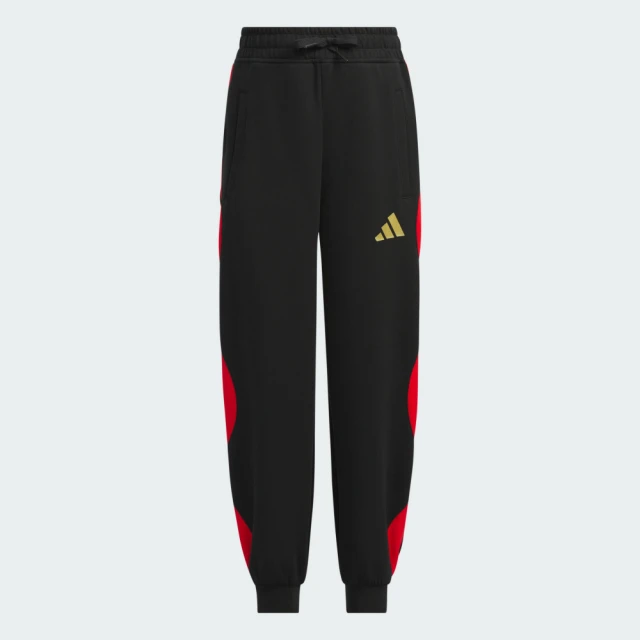 adidas 愛迪達 長褲 童裝 男女童 運動褲 亞規 寬鬆版型 LK KN PANTS 黑紅 JM5843