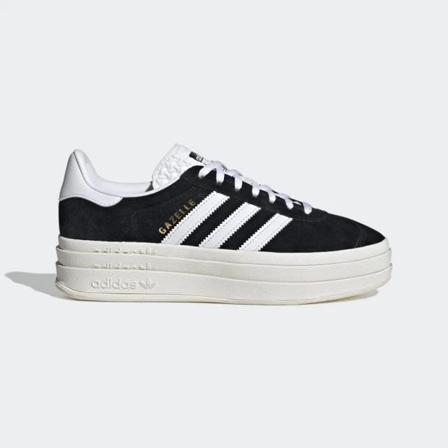 adidas 愛迪達 休閒鞋 女鞋 運動鞋 厚底 三葉草 麂皮 GAZELLE BOLD W 黑白 HQ6912