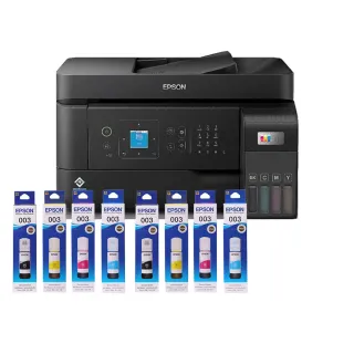 【EPSON】搭2組T00V原廠1黑3彩墨水★L5590 雙網傳真智慧遙控連續供墨複合機(3年保固組)