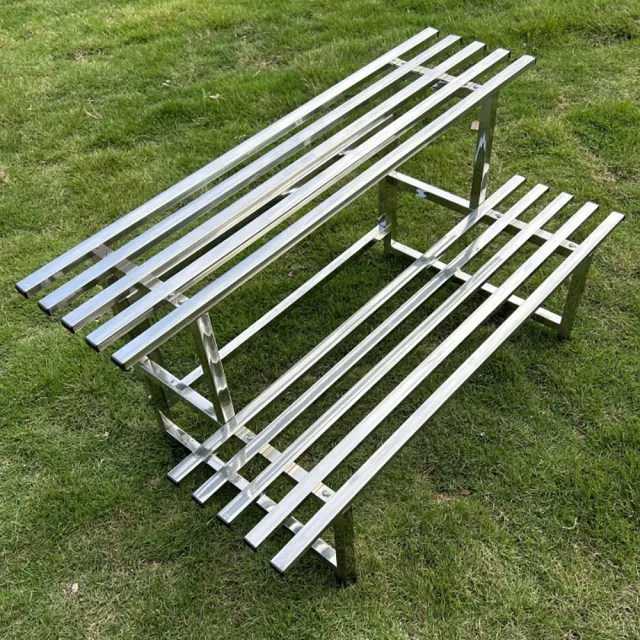 【艾嘉圖】不鏽鋼階梯式二層花架 陽臺花架 多肉架花盆架(加厚方管置物架 庭院多肉架子 二層80CM)