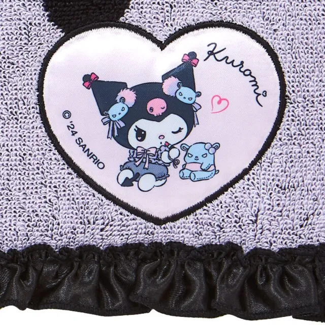 【小禮堂】Sanrio 三麗鷗 酷洛米 棉質荷葉邊方巾 - 甜蜜居家生活(平輸品)