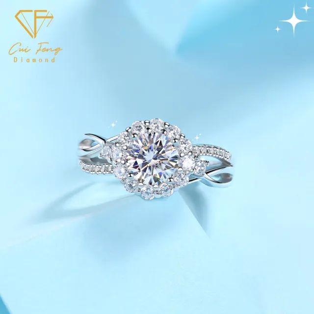 【CF Diamond】女戒 莫桑鑽《共度一生》(1克拉 七夕情人節 女戒 鑽戒 生日禮物 求婚)