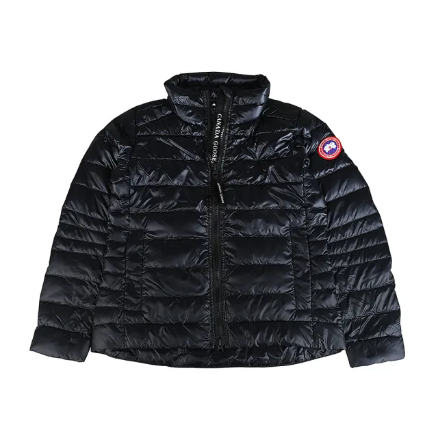 【CANADA GOOSE】CANADA GOOSE CYPRESS徽章LOGO立領輕量防撕裂再生尼龍羽絨外套(女款/黑)