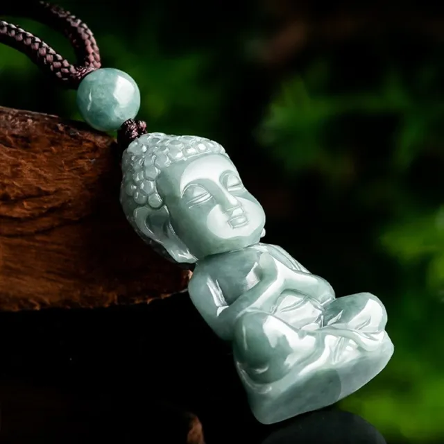 【MoonDy】項鍊 飾品 翡翠 護身符 招財納福 保平安 玉石項鍊 男女同款 佛像 吊飾 玉珮 吊墜 大日如來項鍊