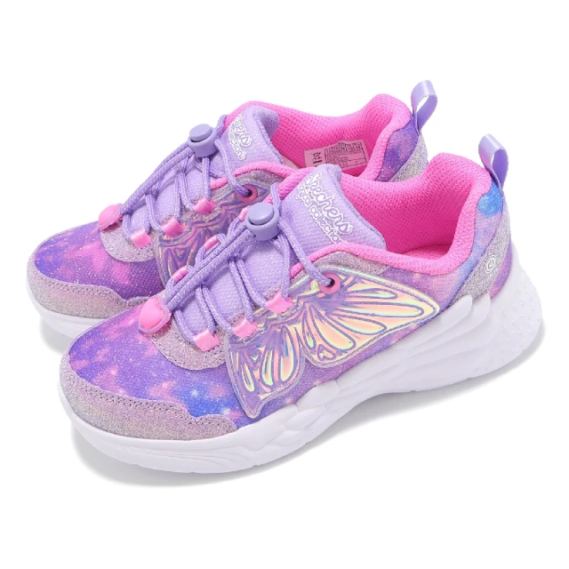 SKECHERS 燈鞋 S Lights-Dream Racer-Wing Brites 中童 紫 閃燈 發光 童鞋(303055-LLVPK)