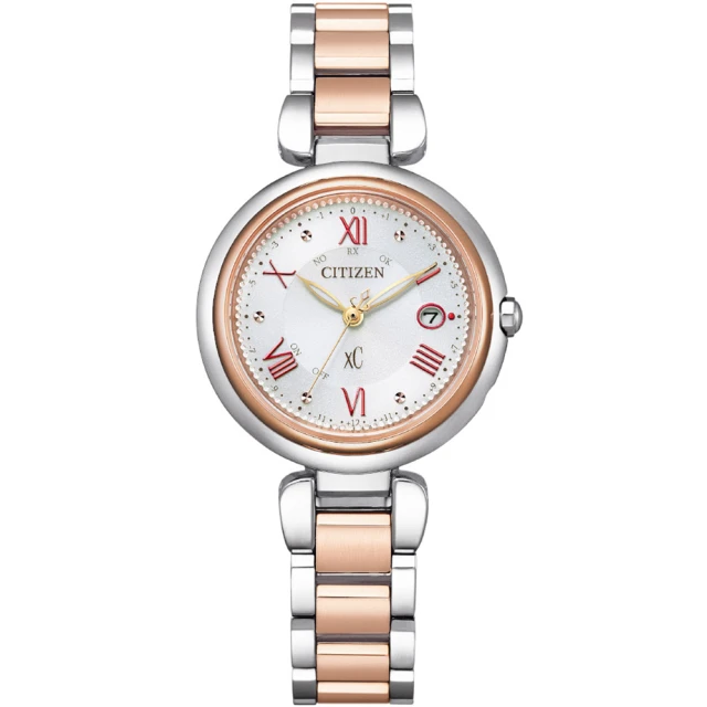 CITIZEN 星辰 xC 光動能萬年曆電波鈦金女錶-29mm(ES9469-59A)