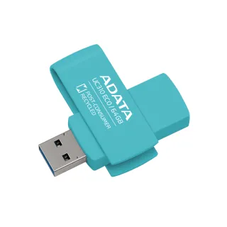 【ADATA 威剛】UC310 ECO USB3.2 Gen1 旋轉隨身碟 64G(綠色)