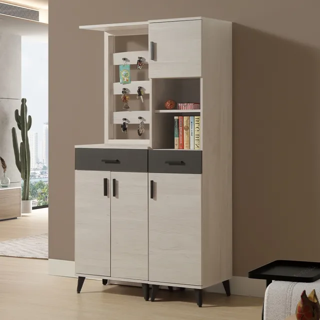 【唯熙傢俱】米可橡木白2尺鞋櫃(玄關櫃 鞋櫃 鞋子收納櫃 收納櫃 置物櫃)