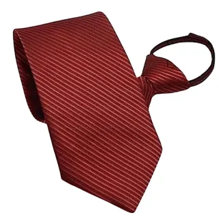 【89 zone】法式時尚氣質斜紋 飾品 配件 懶人領帶 拉鍊領帶 領帶(紅/銀/藍/黑)