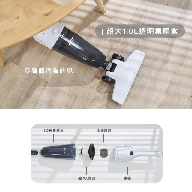 【Kolin 歌林】手持直立HEPA吸塵器KTC-MN1170A(手持吸塵器/直立吸塵器/有線吸塵器)