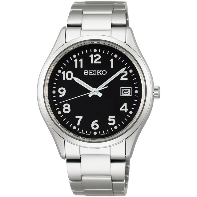 【SEIKO 精工】經典簡約太陽能腕錶-39mm黑_SK040(SBPX155J/V157-0DX0D)