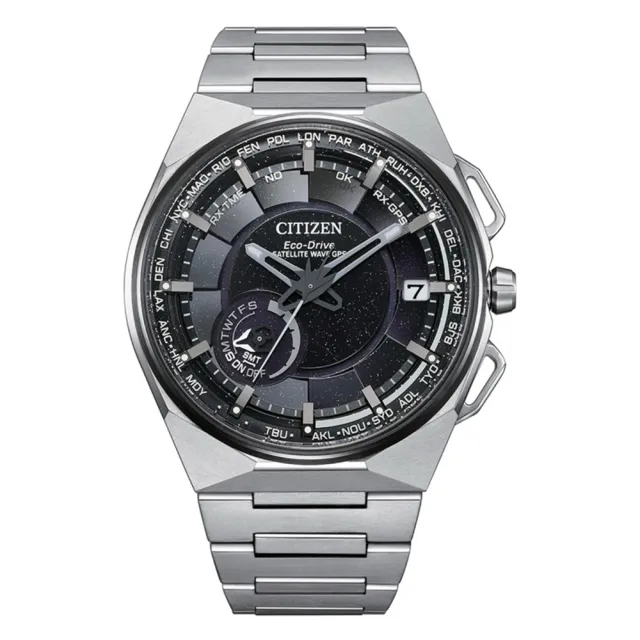 【CITIZEN 星辰】GENTS 限量週年紀念款 超級鈦 光動能GPS衛星對時腕錶-黑45.4mm(CC3097-52E)