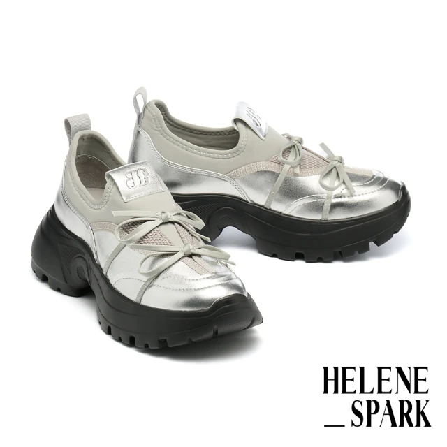 CHOiCE 撞色拼接免綁帶厚底休閒鞋(灰色)好評推薦