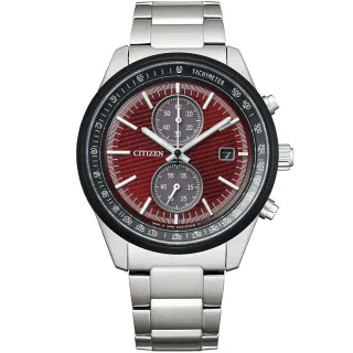 【CITIZEN 星辰 官方授權】東京紅限量版 光動能計時腕錶-41mm 情人節 禮物(CA7034-96W)