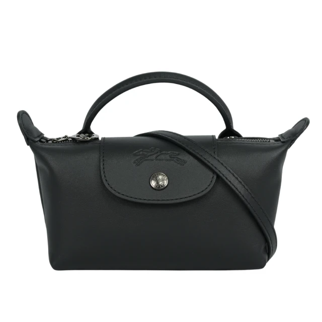 LONGCHAMP Le Pliage Xtra XS 小牛皮迷你二用包(黑色)