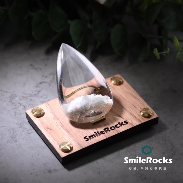 SmileRocks 石麥 石麥水晶原礦 水滴形方解石白水晶No.042891129(SmilePad 6X9底板)