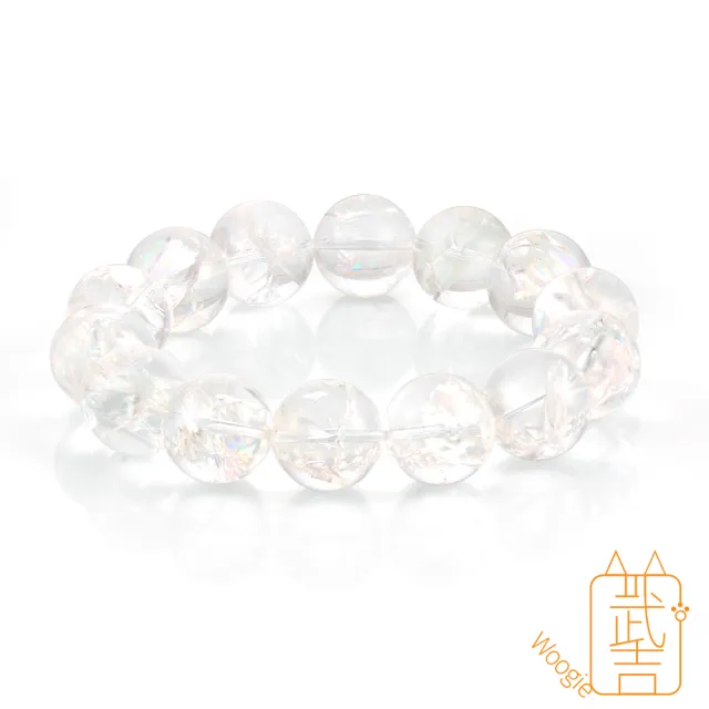 【Woogie武吉珠寶】雷姆利亞七彩虹光水晶手鍊(冰透16mm)