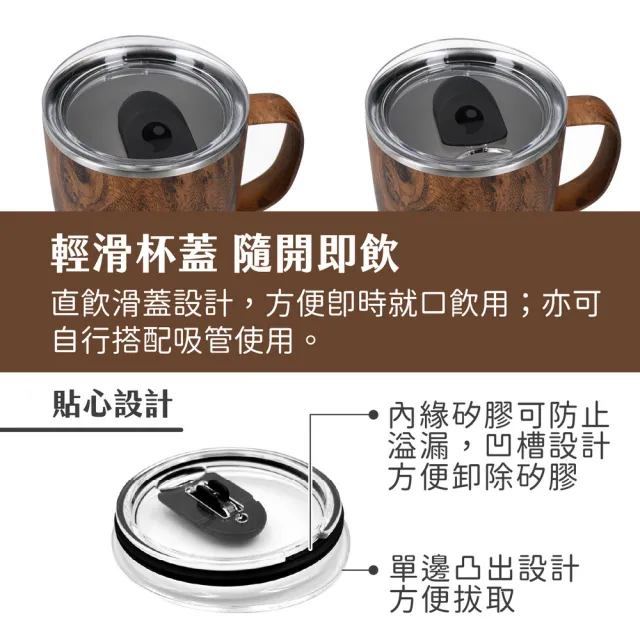 【S’well】美國 Mug不鏽鋼滑蓋保溫馬克杯 金柚木紋350ml / swell 保溫杯 保冰杯 推蓋直飲杯
