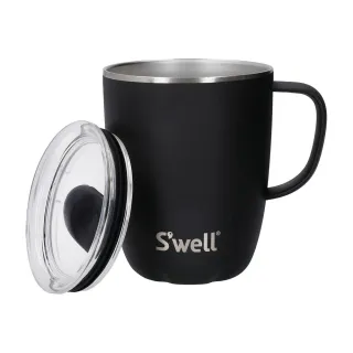 【S’well】Mug不鏽鋼滑蓋保溫馬克杯 曜石黑350ml / swell 保溫杯 保冷保冰杯 推蓋直飲杯 環保杯 隨行杯