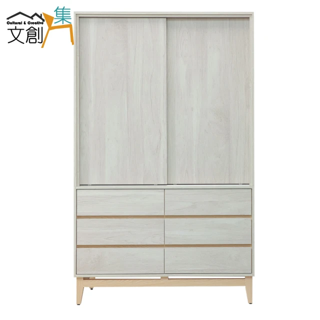 MUNA 家居 洛蒂5.5X7.8尺推門衣櫃/870+871