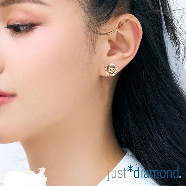 【Just Diamond】鎮金店 18K玫瑰金 Hello Kitty 甜蜜環繞 鑽石單耳耳環