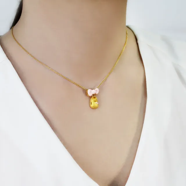 【Just Gold 鎮金店】Hello Kitty 粉紅風潮PinkHolic-粉紅小鞋 黃金吊墜(不含鍊)