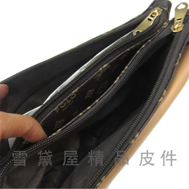 【SNOW.bagshop】雙11 斜背包 超小容量 主袋+外袋共五層 進口防水防刮皮革 手拿 分類包 多功能