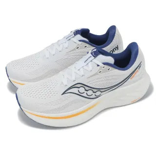 【SAUCONY 索康尼】慢跑鞋 Ride 18 男鞋 白 藍 黃 緩衝 回彈 運動鞋 索康尼(S21000164)