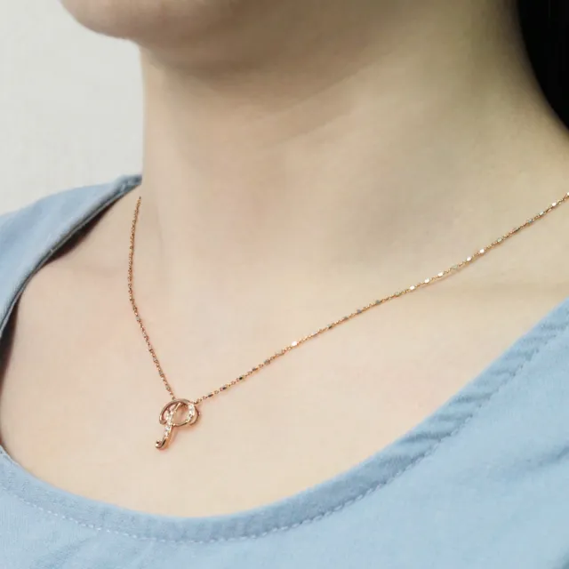 【Just Diamond】鎮金店 18K玫瑰金 Love Letter-P 鑽石吊墜(不含鍊)