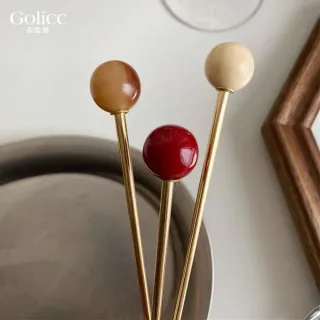 【Gulicc 古莉可】髮釵 簡約 時尚小圓球 髮簪(99購物節 生日 耶誕 髮飾 頭飾  髮簪 中國風 古典)