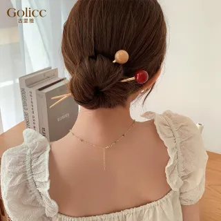 【Gulicc 古莉可】髮釵 簡約 時尚小圓球 髮簪(99購物節 生日 耶誕 髮飾 頭飾  髮簪 中國風 古典)