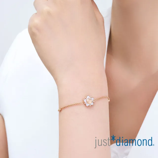 【Just Diamond】鎮金店 18K玫瑰金 Hello Kitty 讓愛轉動 鑽石手鍊