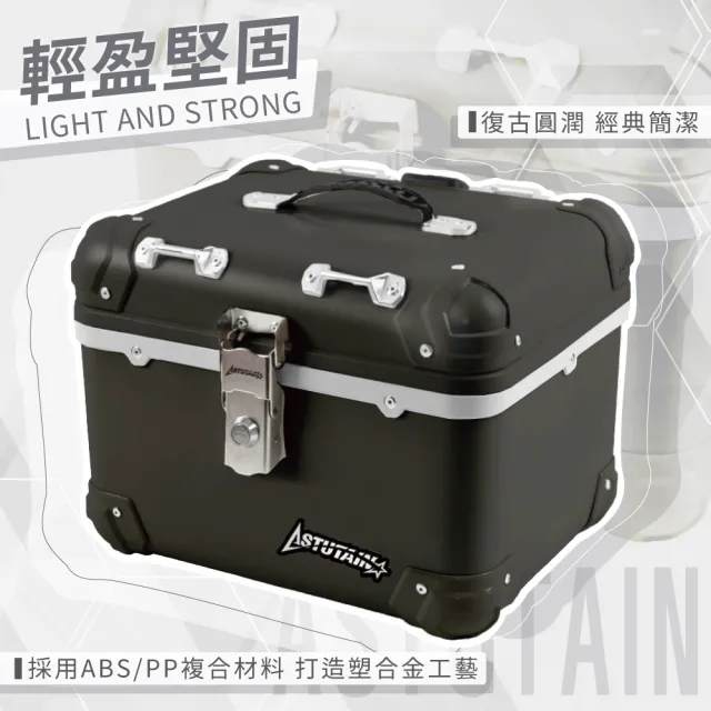 【Astutain】阿斯圖坦 45L 塑合金烤漆車尾箱 機車後箱 機車後備箱 機車置物箱 機車行李箱(圓角/幻色白)