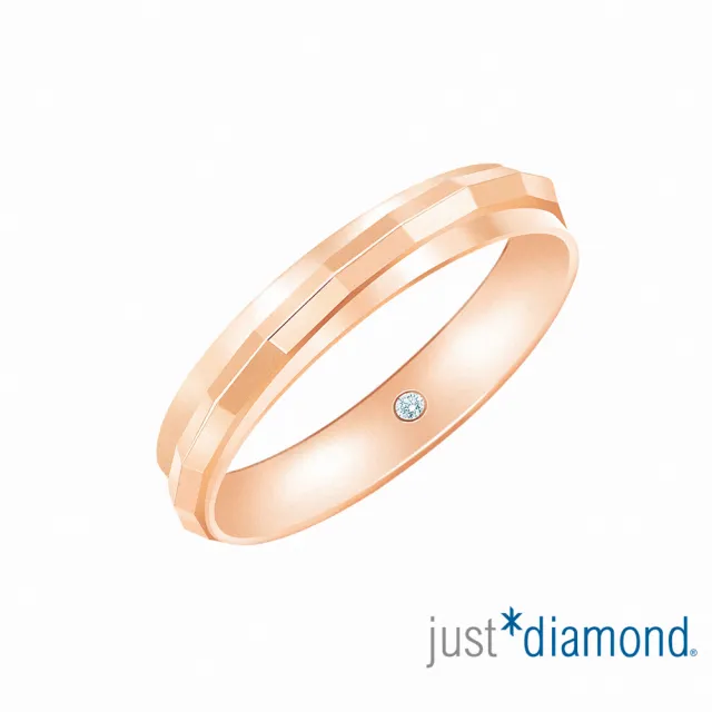 【Just Diamond】鎮金店 18K玫瑰金 真愛約定- 寬 鑽石戒指(對戒)