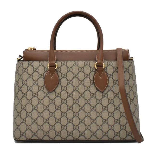 【GUCCI 古馳】GG SUPREME MOON LOGO手提包斜背包公事包