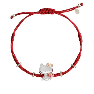 【Just Diamond】鎮金店 三麗鷗 甜蜜真心-Hello Kitty 鑽石戒指(手繩兩用)