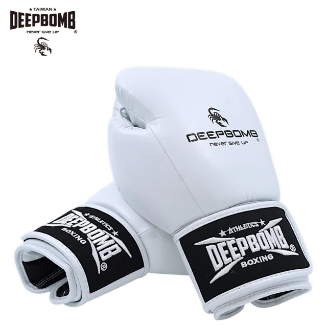 DEEPBOMB 新款文青系列拳套一雙入-白(拳套 拳擊 泰拳 拳擊手套 白色 沙包拳套 文青系列 10oz 12oz 14oz)