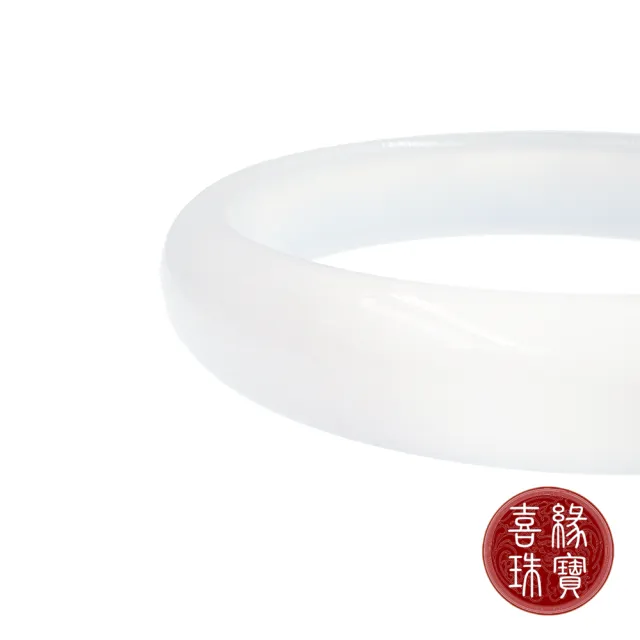【喜緣玉品】白月光 冰種白玉髓 手鐲(平安鐲)