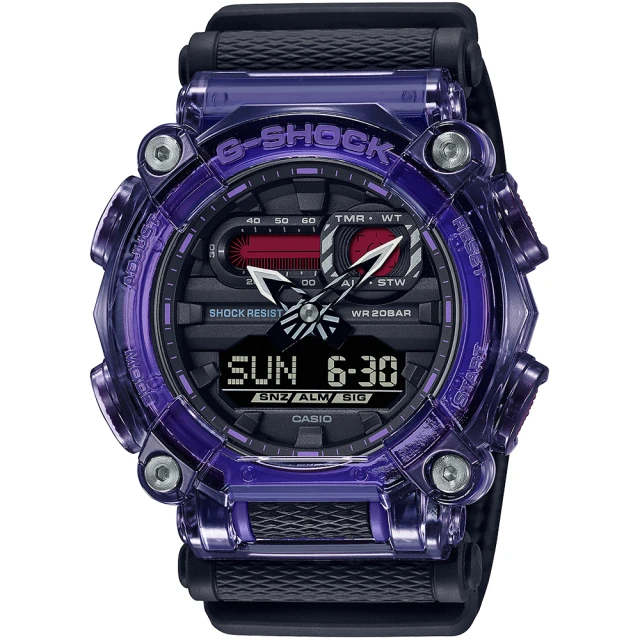 CASIO 卡西歐 G-SHOCK 時尚潮流半透明雙顯手錶 新年 聖誕 禮物(GA-900TS-6A)