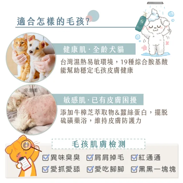 【GOODMO 歸毛家族】寵物沐浴養護 舒敏保濕洗毛乳 洋甘菊/蘆薈成分 300ml(洗毛精/狗貓洗毛精/狗貓沐浴乳)