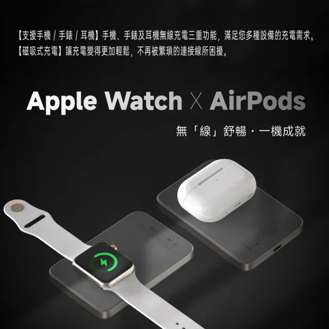 【KooPin】石墨烯散熱 薄型鋁合金 5000mAh 磁吸MagSafe三用快充行動電源(台灣製造)
