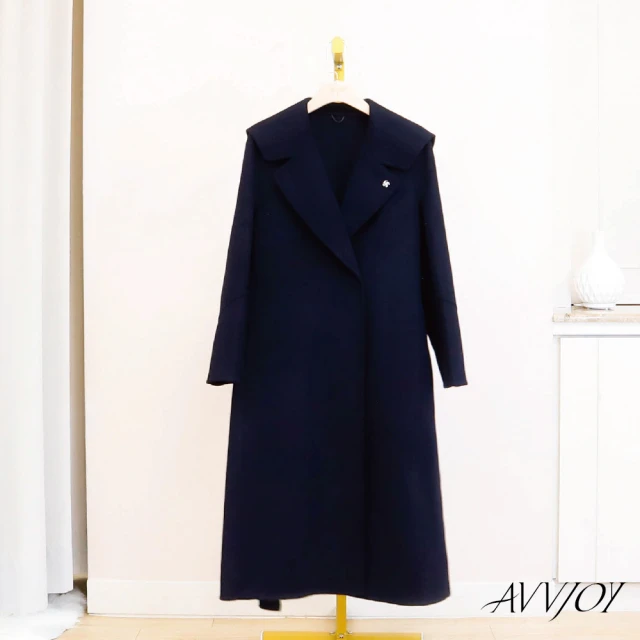 Dailo 修身長板毛呢長袖外套(藍 黑 駝) 推薦