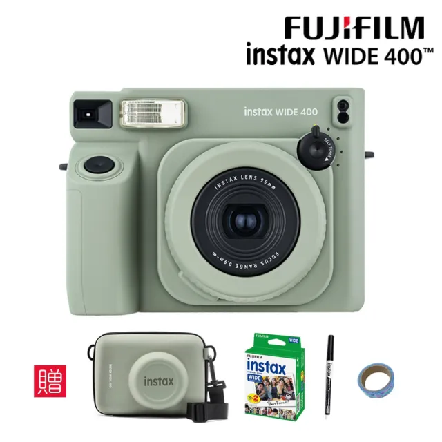 【FUJIFILM 富士】Instax WIDE 400 寬幅型 拍立得相機 公司貨(贈原廠硬殼包20張底片超值組)